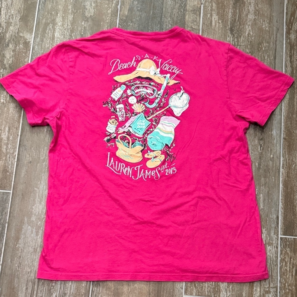Lauren James Pink Beach Vacation Tee